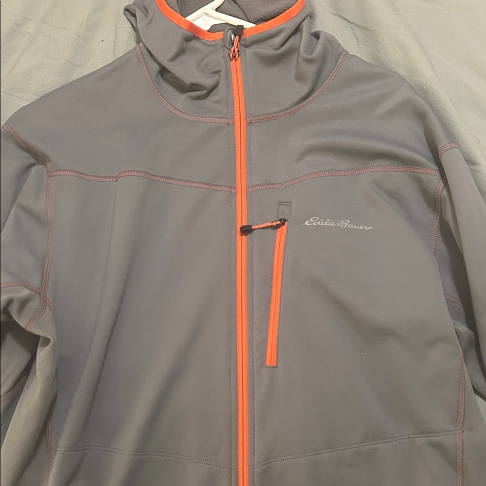 Eddie Bauer Charcoal and Neon Orange Jacket